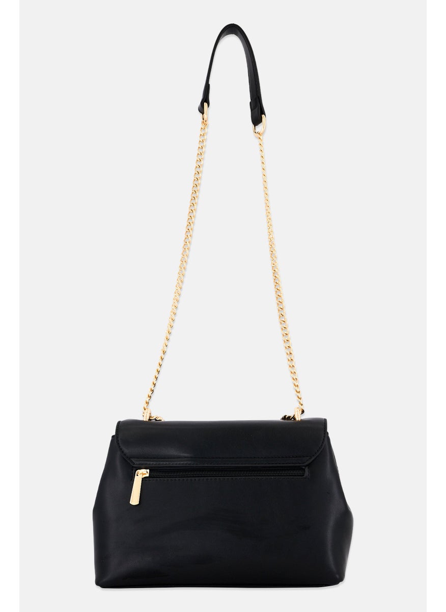 Kathy Ireland Women Brand Logo  Shoulder Bag, Black  - Image 2