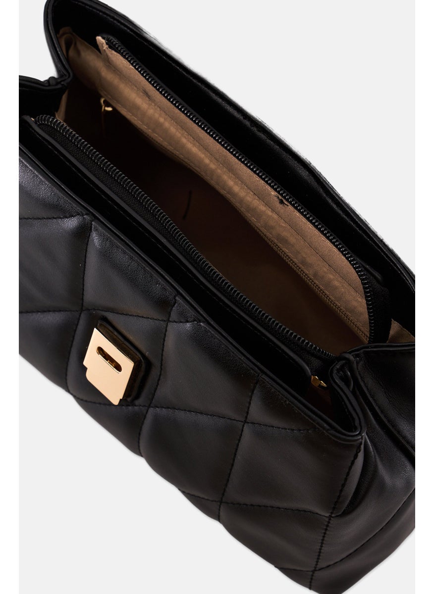 Kathy Ireland Women Brand Logo  Shoulder Bag, Black  - Image 3
