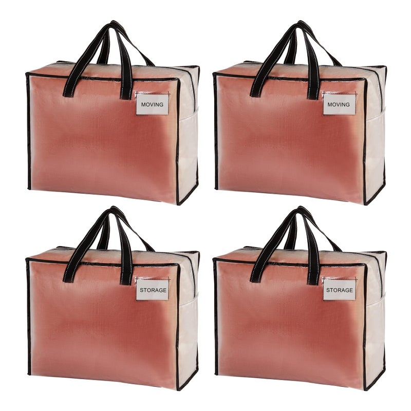 VENO 4 Pack Heavy Duty Moving Bags Storage Bags Packing Supplies Top Zipper Storage Totes for Camping Clothes Bedding Comforters Pillows 13 Gallon Clear 4 Pack - Image 2