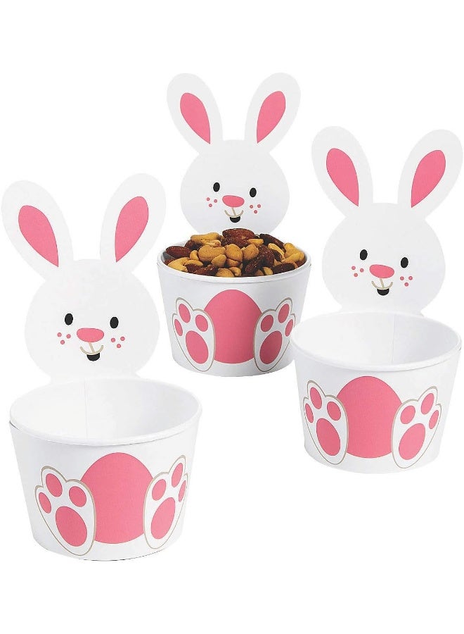 Fun Express Easter Bunny Shaped Snack Cups - Party and Favor Supplies - 12 Pieces