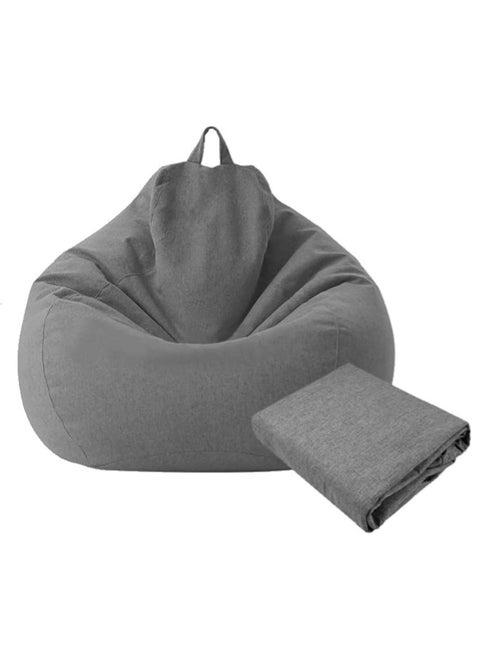 Bean Bag Chair Cover (No Filler),Cotton Linen Replacement Lazy Sofa Without Filler ,Size after filling: 80x80x90 cm