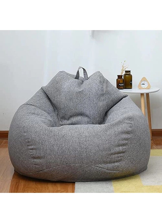 Bean Bag Chair Cover (No Filler),Cotton Linen Replacement Lazy Sofa Without Filler ,Size after filling: 80x80x90 cm