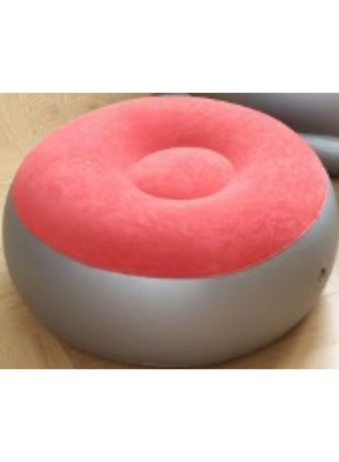 Flocked Inflatable Air Lounge Chair with Ottoman Inflatable - Image 2