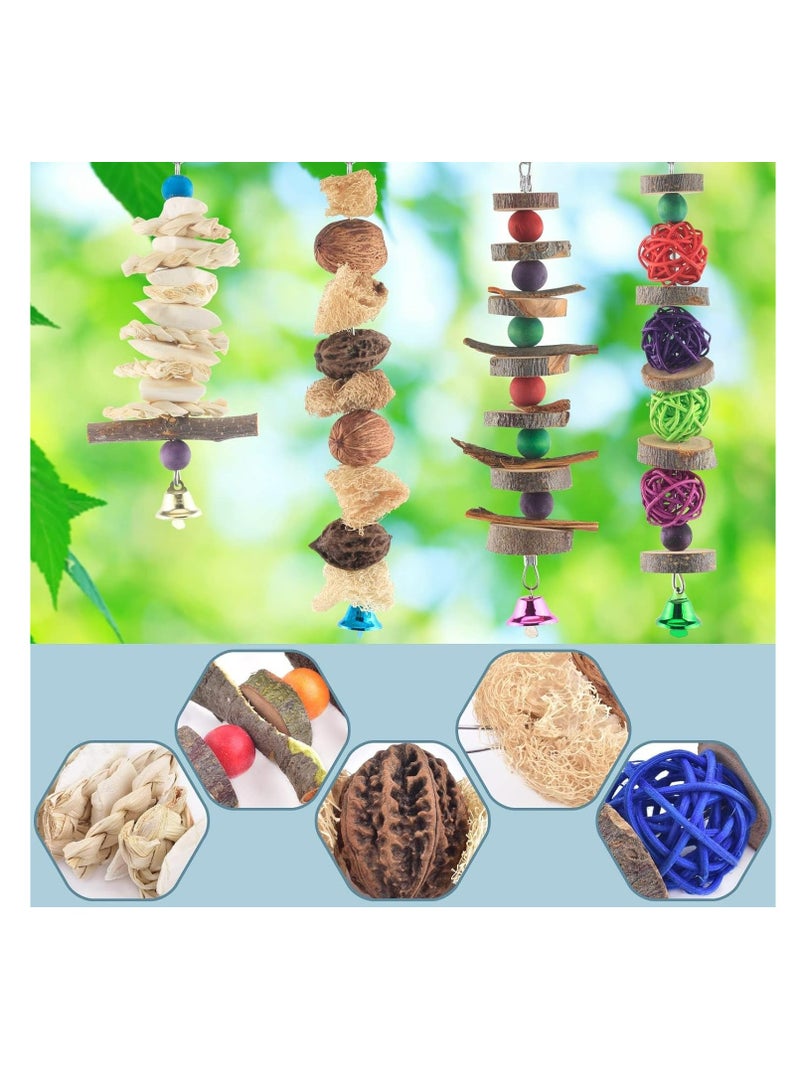 FengSVMA Bird Chew Toys Parakeet Natural Wood Toys Parrot Hanging Cage Toy Bird Perch Stand for Small Bird Conure Cockatiel Parrotlet Lovebird Budgie 5 Packs - Image 5