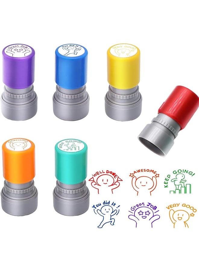 erorex Set Of Teacher Stamps Teacher Stamps For Classroom Teacher Stamps For Grading Teacher Stamp Self Inking Stamp Behavior Stamps For Teachers 6 Piece  - Image 1