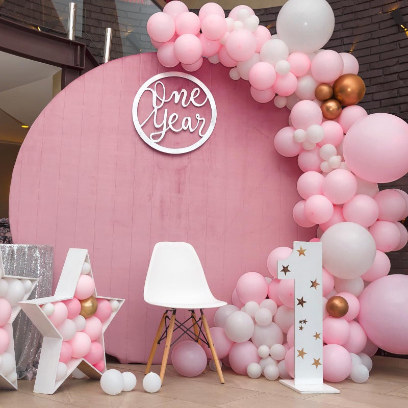 RUBFAC 129pcs Pastel Pink Balloons Different Sizes 18 12 10 5 Inches for Garland Arch, Light Pink Balloons for Birthday Valentine's Day Baby Shower Gender Reveal Wedding Party Decoration - Image 4