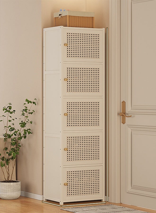 NKX Shoe Rack Household Doorway Multi-Layer Storage Artifact Cream Wind Household Simple 160*43*33CM - Image 1