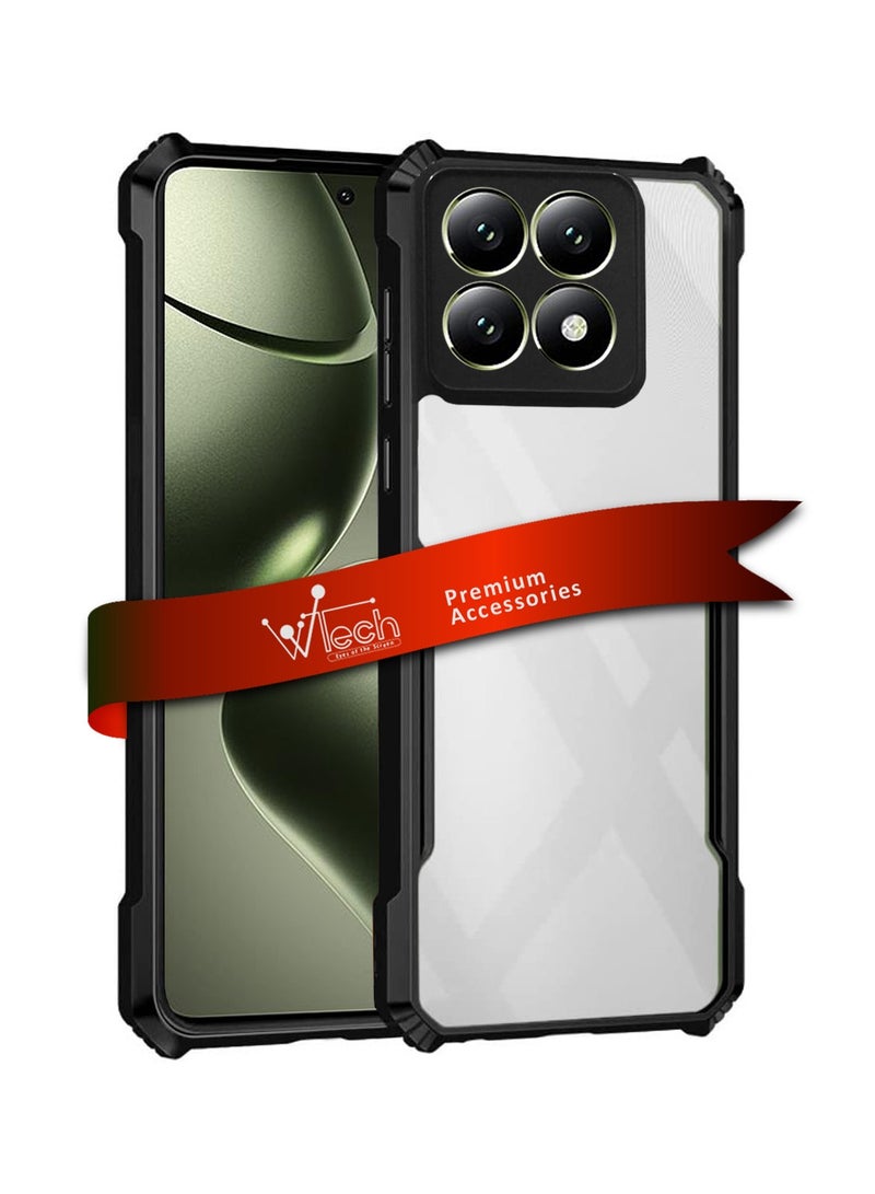 Wtech Xiaomi 14T 5G 2024 Hybrid TPU Silicone with Raised Armour Bumpers Slim Case Cover - Black - Image 1