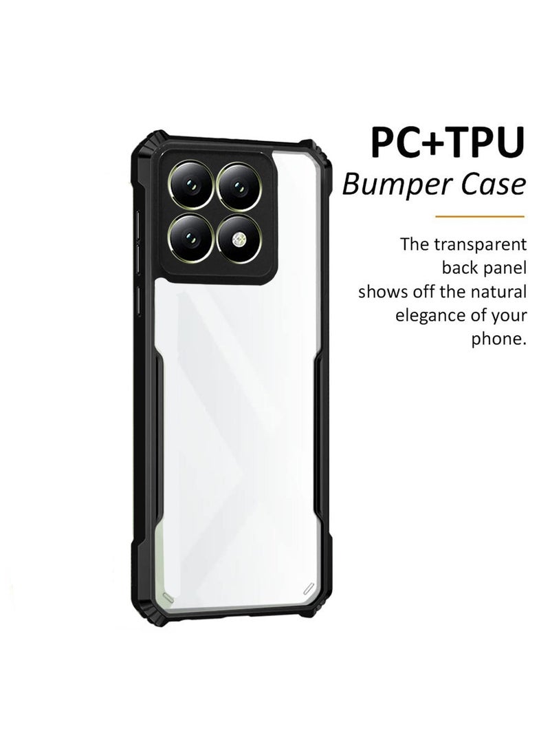 Wtech Xiaomi 14T 5G 2024 Hybrid TPU Silicone with Raised Armour Bumpers Slim Case Cover - Black - Image 2