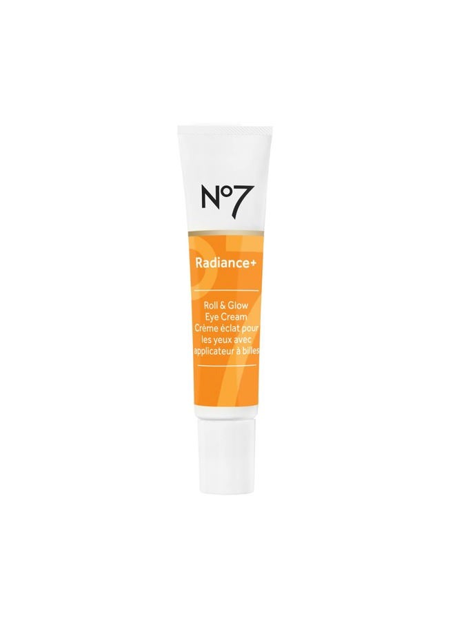 No7 Radiance+ Roll & Glow Eye Cream - Reviving & Illuminating Under Eye Roller - Color Correcting Vitamin C + Caffeine Cream for Dark Circles, Puffiness & Dullness (15ml) - Image 1