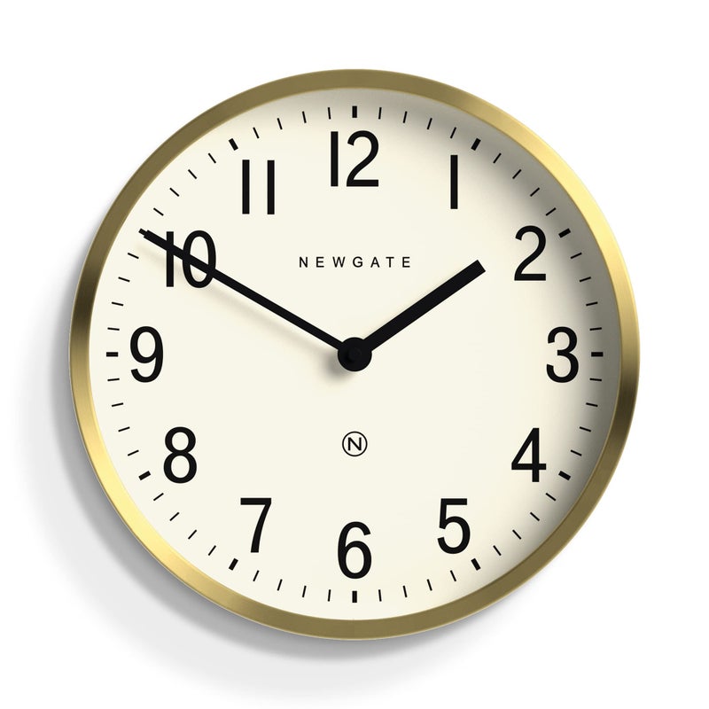 NEWGATE Master Edwards Wall Clock  Metal Clock  Analog Wall Clock  MidCentury Clock  Kitchen Wall Clocks  Round Wall Clock  Easy to Read  British Design Brass