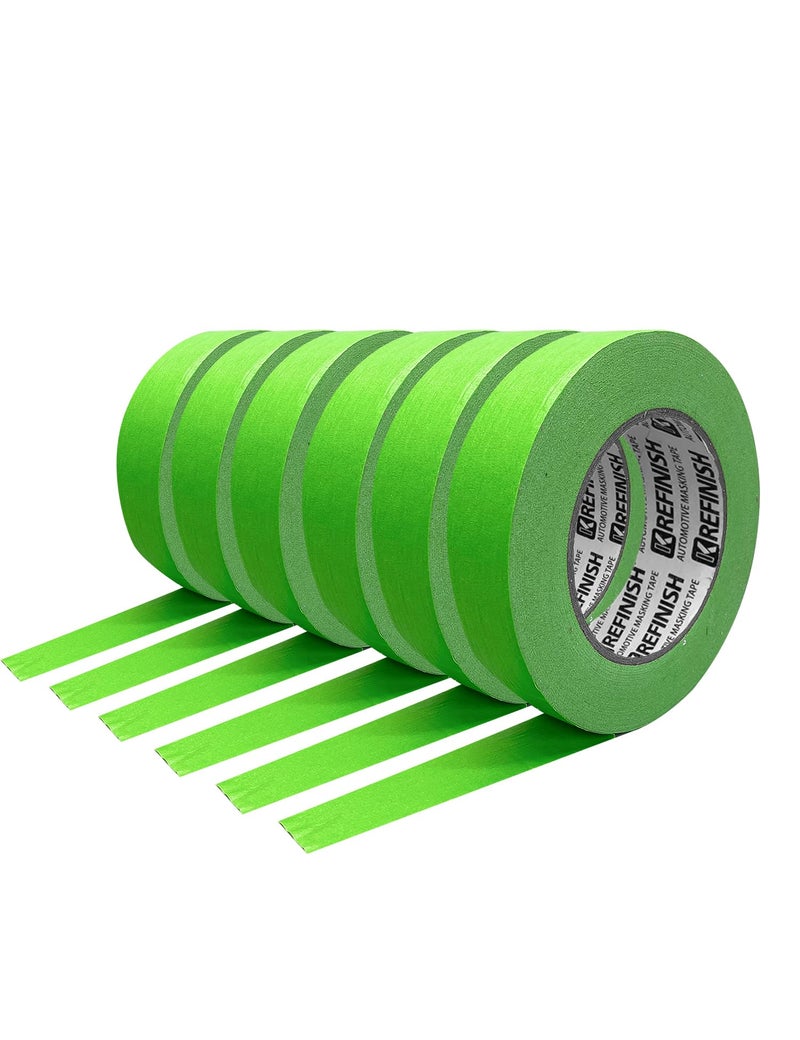 KREFINISH Painters Tape for Car - Green No Residue Automotive Masking Tape - Heat Resistant for Paint Booth, 0.7 Inches x 60 Yards, 6 Rolls - Image 1