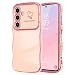 LCHULLE for Samsung Galaxy S24 Case for Women Girls Cute Wave Frame Curly Shape with Love Heart Raised Camera Protection Cover Luxury Plating Shockproof Phone Case for Galaxy S24 5G Pink - Image 2