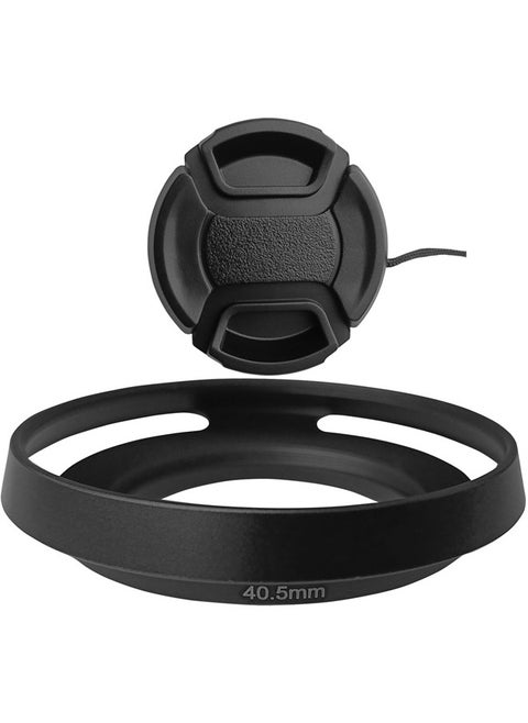 40.5mm Lens Hood+Lens Cap Cover for Sony E PZ 16-50mm f/3.5-5.6 OSS Lens On Sony Alpha ZV-E10 ZV-1F ZV1F A6600 A6500 A6400 A6300 A6100 A6000 A5100 A5000