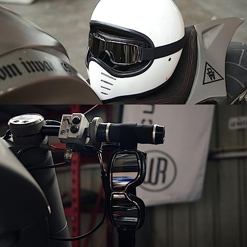 LJDJ Motorcycle Goggles,2 Pack Vintage Anti Fog Pilot PU Leather Glasses Dustproof ATV Off Road Motorbike Helmet Eyewear Protect for Ridding Motorcross Classes Aviator Goggles for Men Women Adult - Image 5