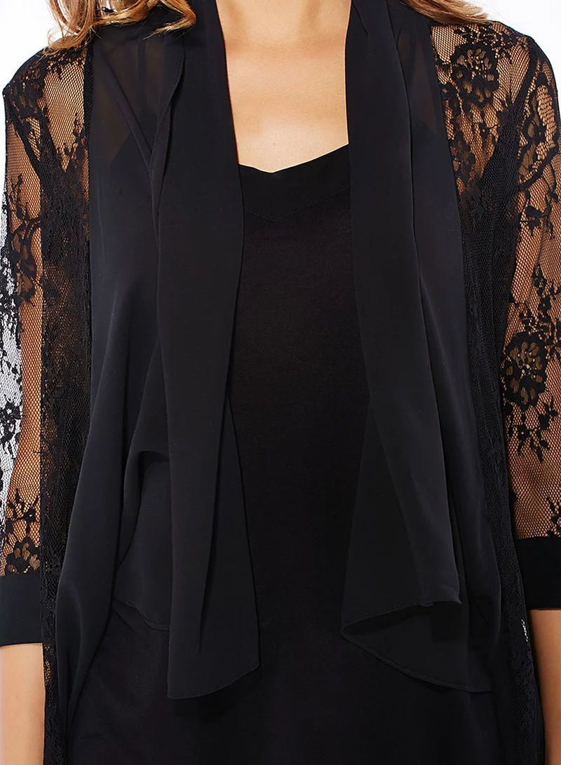 ELLA Lace Detailed Waterfall Cardigan