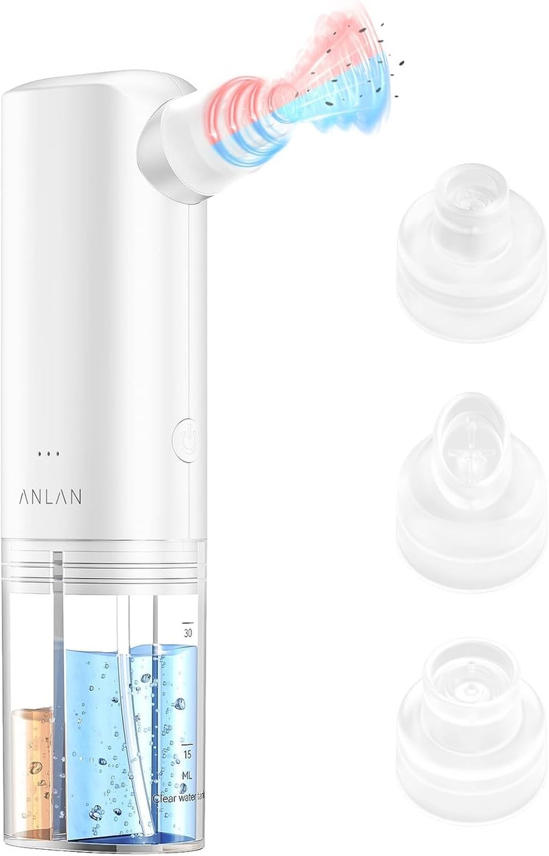 ANLAN Blackhead Remover Vacuum2 in 1 Blackhead Remover Tool USB Rechargeable Black Head Remover for Face Nose with 3 Suction Power Mode Pore Vacuum Cleaner Acne Pimple Whitehead Extractor