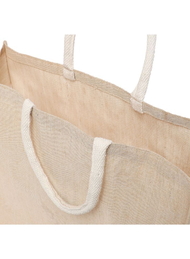 BYFT Laminated Juco Tote Bags with Gusset (Natural) Reusable Eco Friendly Shopping Bag (43.18 x 15.24 x 36.83 Cm) Set of 24 Pcs  - Image 4