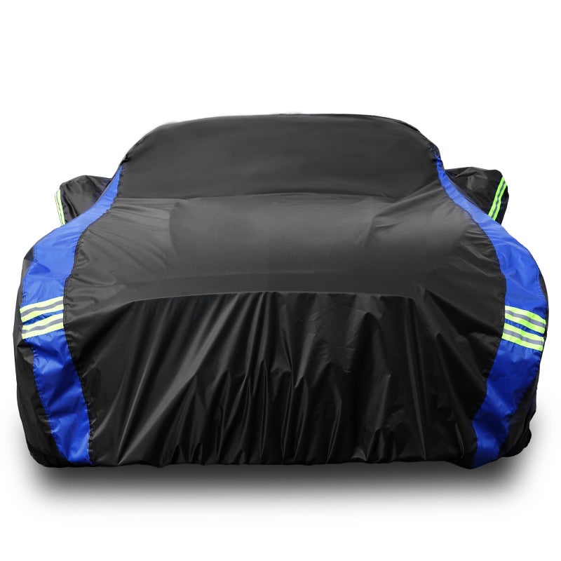 Avecrew for Ford Mustang Car Cover Waterproof All Weather for Automobiles Outdoor Full Exterior Covers Fit Sedan Ford Mustang with Windproof Strap