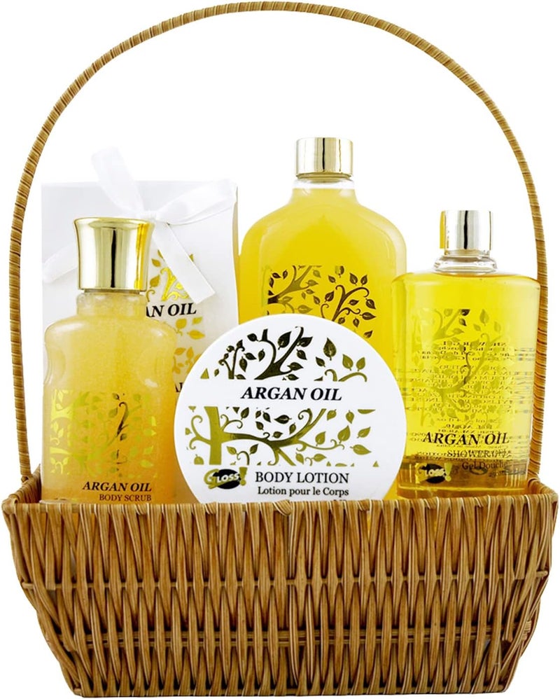 Basket bath Argan Oil 5 Pcs Gift box Christmas gift gift for woman