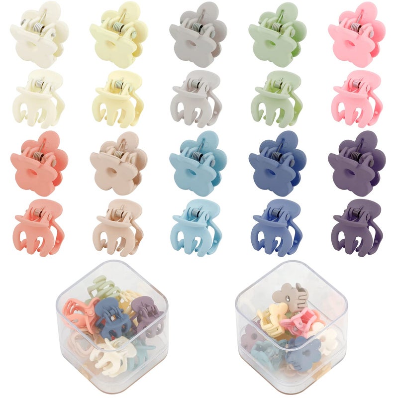 SuPoo Small Hair Clips Mini Flower Claws 20pcs Cute Tiny Ponytail Accessories 11 Hair Styling Claws for Thin Hair  Gift for Girls