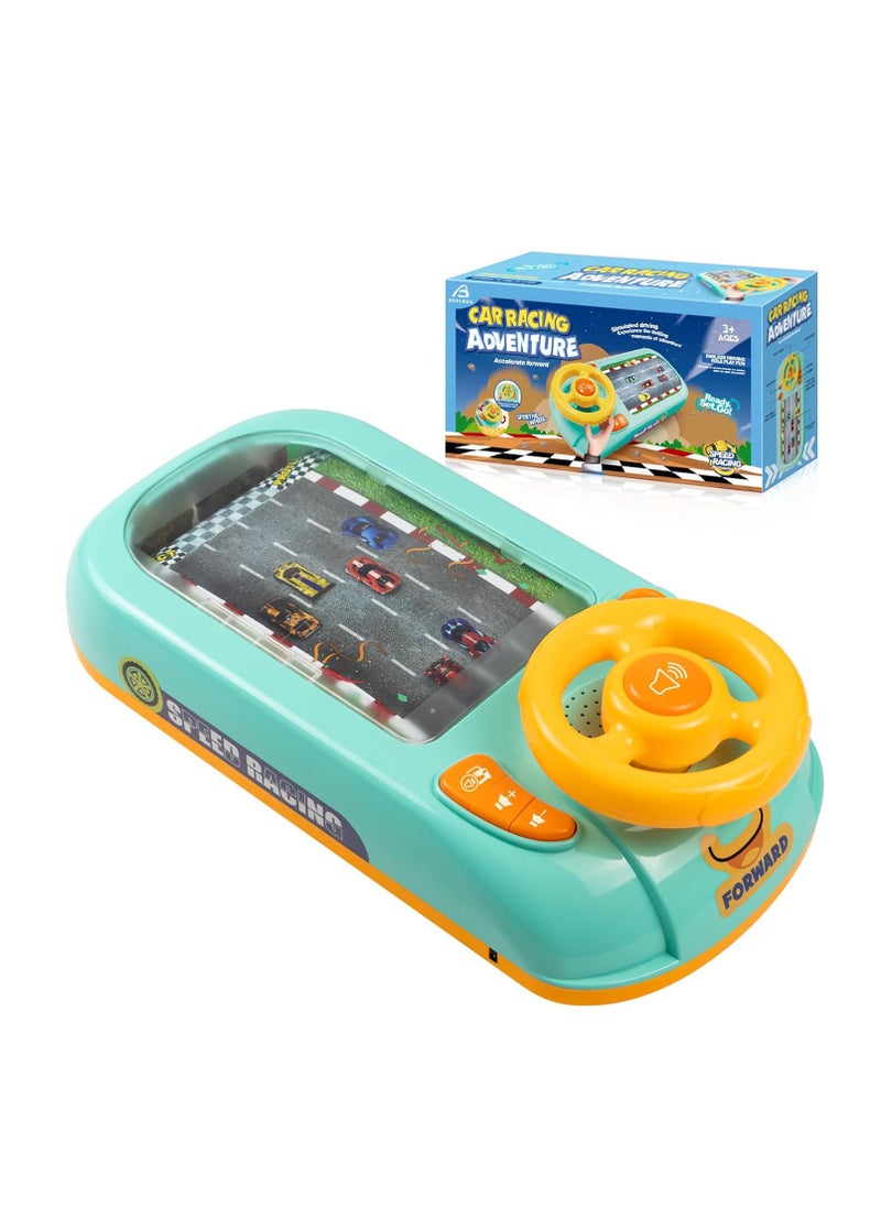 Car Racing Musical Steering Wheel Toys Toddler Simulated Driving Racing Car Game with Sound Age 3+ Year Old, Interactive Educational Learning Race Car Toy for Boys and Girls Birthday Gift  - Image 1