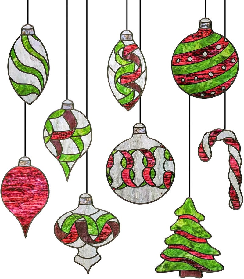 ADD.HERES Window Stickers, ‌Stained Glass Window Privacy Film, UV Blocking Static Cling for Home Kitchen Office Bathroom, Christmas Light Ball, 17.72" X 31.5" - Image 2
