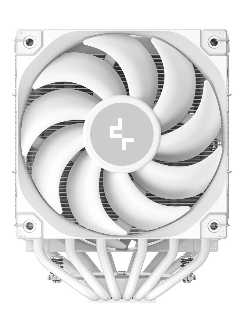 ديب كول مبرد هواء AK620 Digital Pro أبيض ثنائي البرج لوحدة المعالجة المركزية، مزود بشاشة رقمية متعددة الخطوط، ومروحتين FDB مقاس 120 مم، و6 أنابيب حرارية، وإضاءة ARGB، وغطاء علوي مغناطيسي، ويدعم Intel وAMD، وسرعات تتراوح بين 500 و1750 دورة في الدقيقة، لون أبيض | R-AK620-WHAPMN-G - Image 4