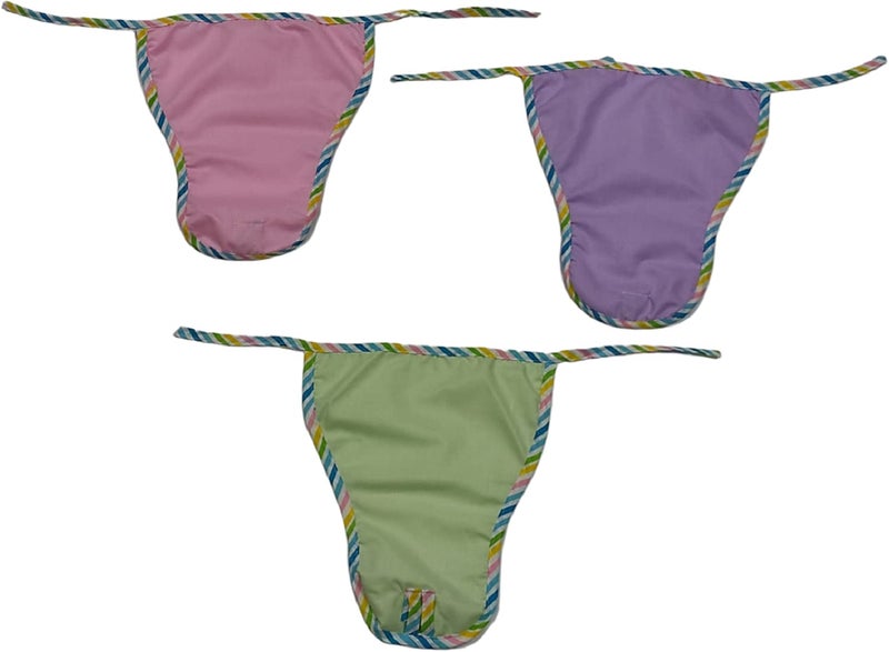 Nonibud GoodLuck Washable and Reusable Nappy for Babies - Set of 24 Pcs (Available in Six Colours) / Cotton Langots # 0-6 Months # Double Layer # U Shaped Plain Multicolour Piping # Pack of 24 Pcs - Image 5