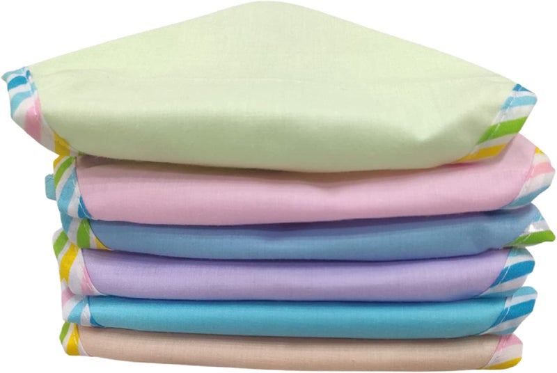 Nonibud GoodLuck Washable and Reusable Nappy for Babies - Set of 24 Pcs (Available in Six Colours) / Cotton Langots # 0-6 Months # Double Layer # U Shaped Plain Multicolour Piping # Pack of 24 Pcs - Image 3