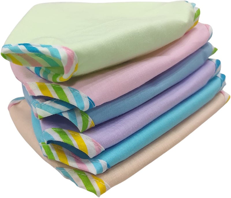 Nonibud GoodLuck Washable and Reusable Nappy for Babies - Set of 24 Pcs (Available in Six Colours) / Cotton Langots # 0-6 Months # Double Layer # U Shaped Plain Multicolour Piping # Pack of 24 Pcs - Image 4