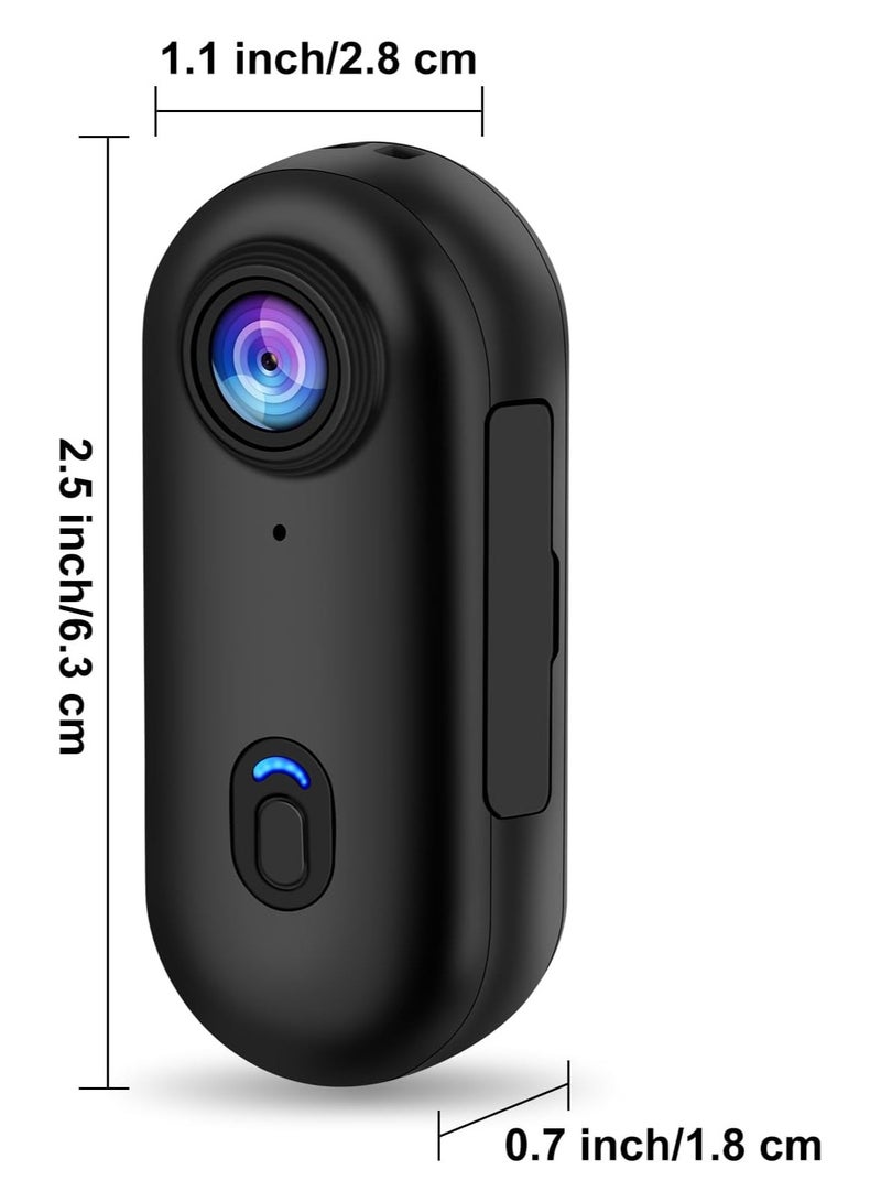 م.ا & ف'س كاميرا حركة i3 بدقة 4K، صغيرة الحجم، تُثبّت في أي مكان، كاميرا صغيرة للجسم مع مشبك زنبركي، تسجيل فيديو محمول، تسجيل من منظور الشخص الأول بدون استخدام اليدين، كاميرا خوذة لركوب الدراجات النارية (بطاقة 64 جيجابايت، لون أسود) - Image 3