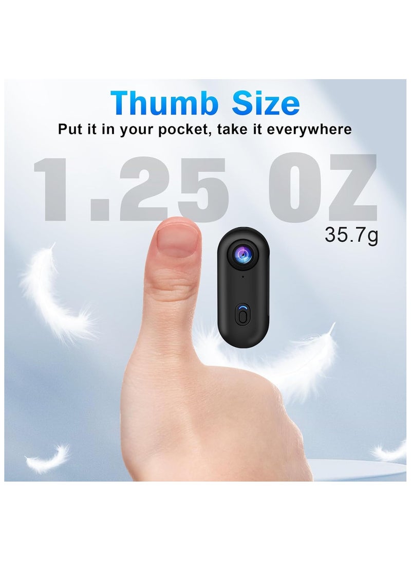 م.ا & ف'س كاميرا حركة i3 بدقة 4K، صغيرة الحجم، تُثبّت في أي مكان، كاميرا صغيرة للجسم مع مشبك زنبركي، تسجيل فيديو محمول، تسجيل من منظور الشخص الأول بدون استخدام اليدين، كاميرا خوذة لركوب الدراجات النارية (بطاقة 64 جيجابايت، لون أسود) - Image 2