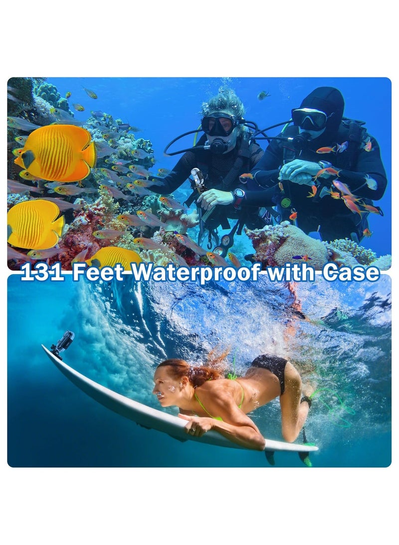 م.ا & ف'س كاميرا حركة i3 بدقة 4K، صغيرة الحجم، تُثبّت في أي مكان، كاميرا صغيرة للجسم مع مشبك زنبركي، تسجيل فيديو محمول، تسجيل من منظور الشخص الأول بدون استخدام اليدين، كاميرا خوذة لركوب الدراجات النارية (بطاقة 64 جيجابايت، لون أسود) - Image 5