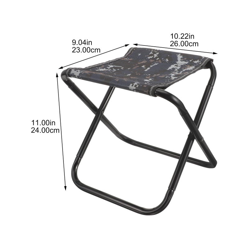 Lightweight Blue Camouflage Folding Camping Stool for Outdoor Hiking Fishing Travel - Image 4