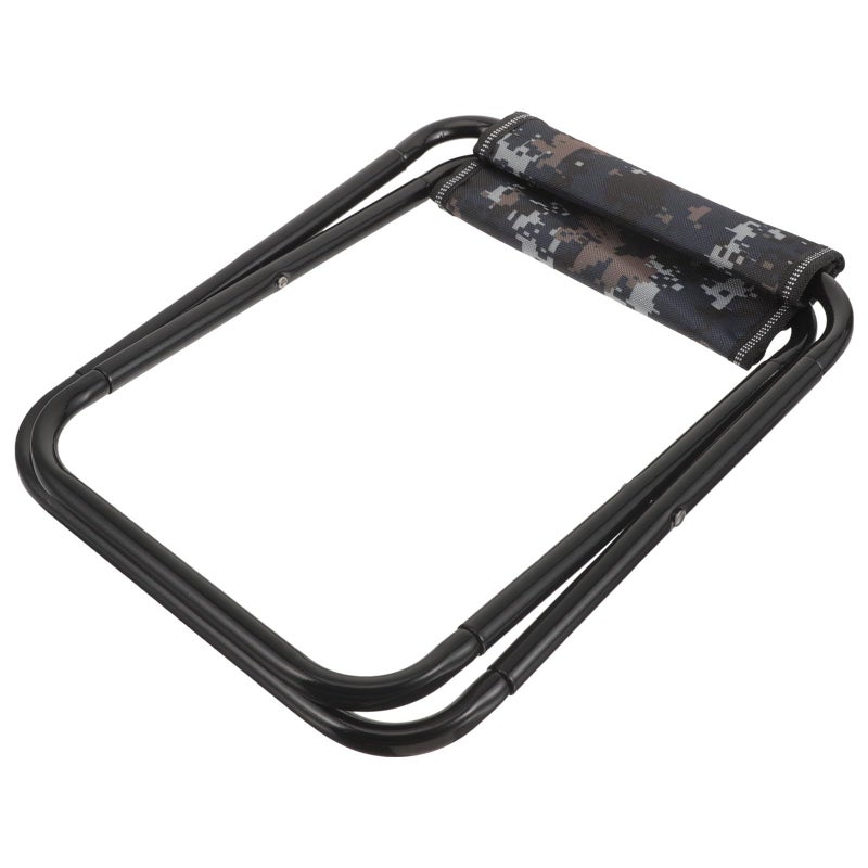 Lightweight Blue Camouflage Folding Camping Stool for Outdoor Hiking Fishing Travel - Image 2