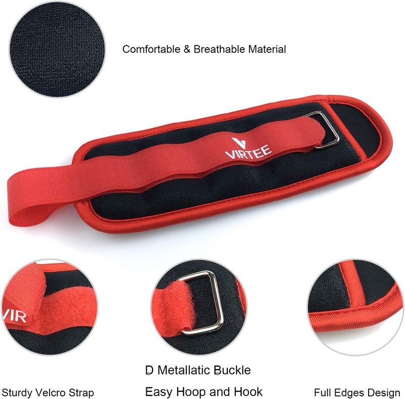 Virtee Ankle/Wrist Weights for Women, Men, Kids - Arm Leg Weights Set with Adjustable Strap - Running, Jogging, Gymnastic, Physical Therapy, Fitness - Choice of 1 lb 2 lbs 3 lbs 4 lbs 6 lbs 8 lbs 10 lbs - Image 4