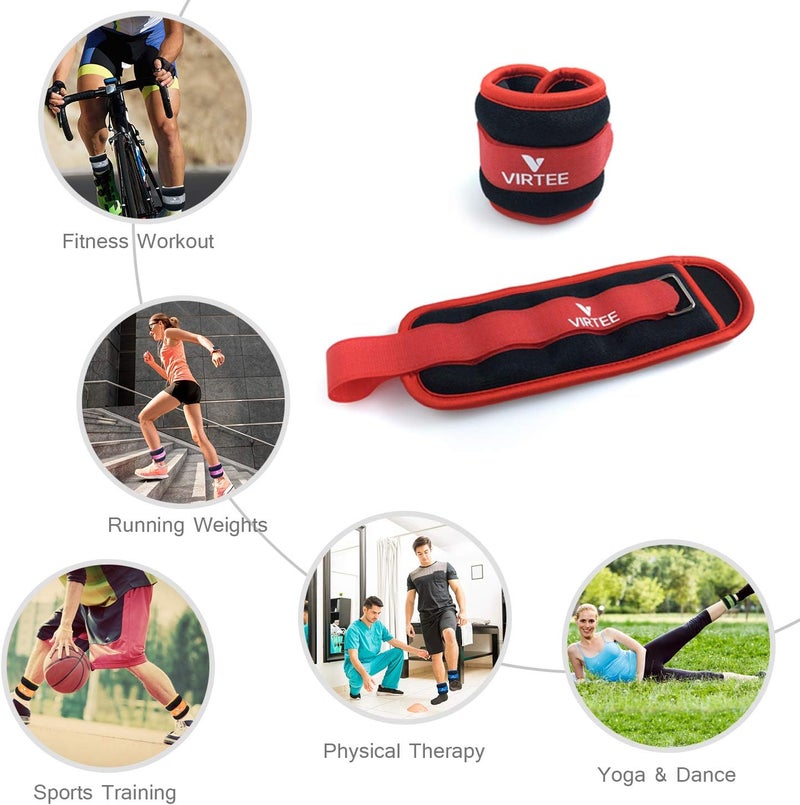Virtee Ankle/Wrist Weights for Women, Men, Kids - Arm Leg Weights Set with Adjustable Strap - Running, Jogging, Gymnastic, Physical Therapy, Fitness - Choice of 1 lb 2 lbs 3 lbs 4 lbs 6 lbs 8 lbs 10 lbs - Image 3