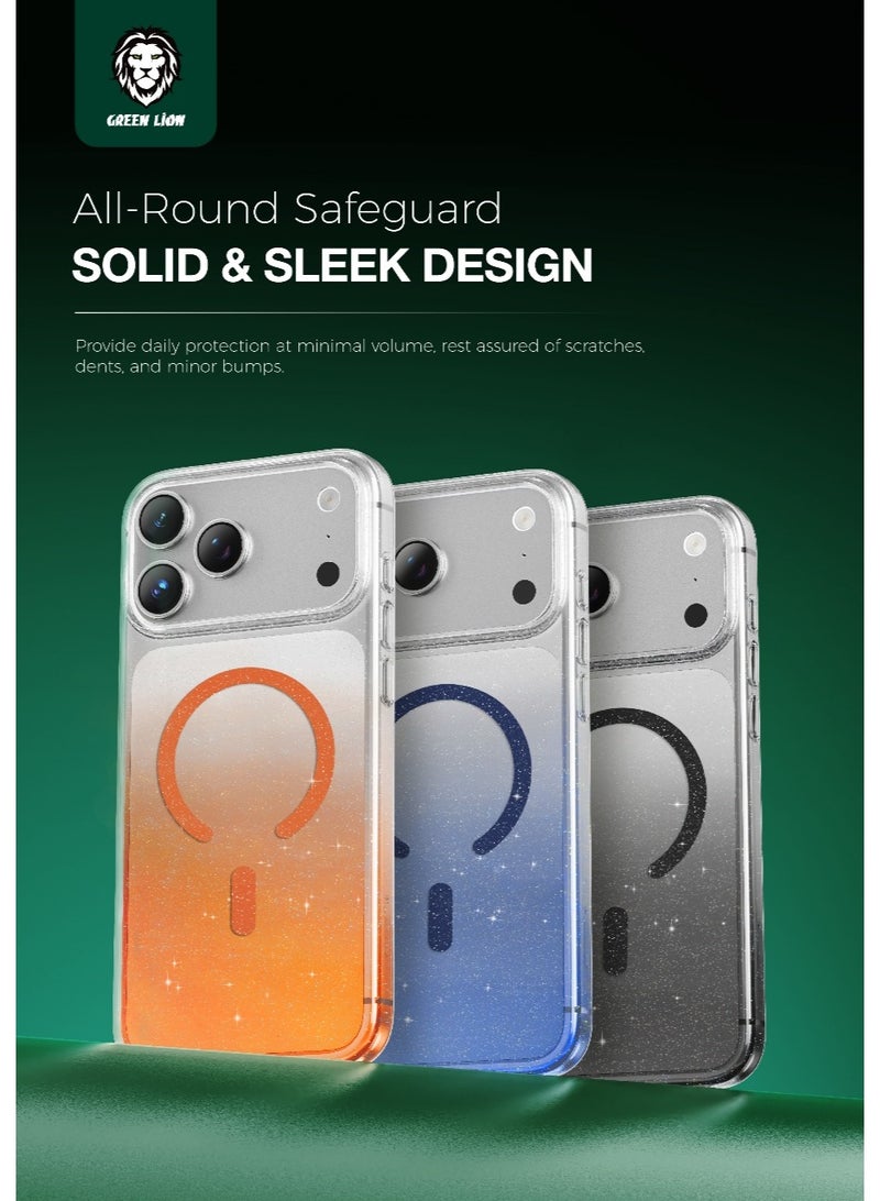 GREEN LION iPhone 17 Pro Max MagSafe Case Glitter with Camera Protection & Comfortable Grip / Anti Yellowing Back Cover / Anti Fingerprint / Enduring Clarity / Ultra Slim & Lightweight - Orange - Image 4