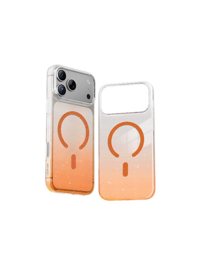 GREEN LION iPhone 17 Pro Max MagSafe Case Glitter with Camera Protection & Comfortable Grip / Anti Yellowing Back Cover / Anti Fingerprint / Enduring Clarity / Ultra Slim & Lightweight - Orange - Image 5