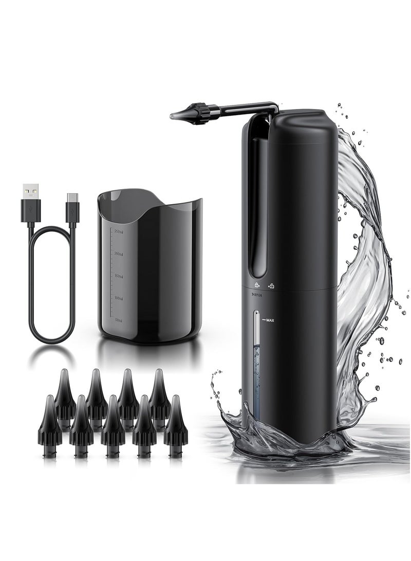 Fanski Ear Wax Removal Kit ,Water Powered Ear Cleaner with 4 Pressure Modes, Ear Irrigation Flushing System Waterproof Electric Ear Cleaning Tool for Adults & Kids with Basin & 10 Tips(Black)  - Image 1