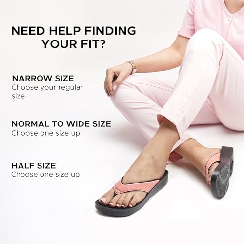AEROTHOTIC Slip On Recovery Footwear Plantar Fasciitis Flip Flops for Women Yoga Mat Outdoor Walking Beach Ladies Arch Support Summer Thong Dressy Casual Sandals (Mellow Peach, Size 6) - Image 3