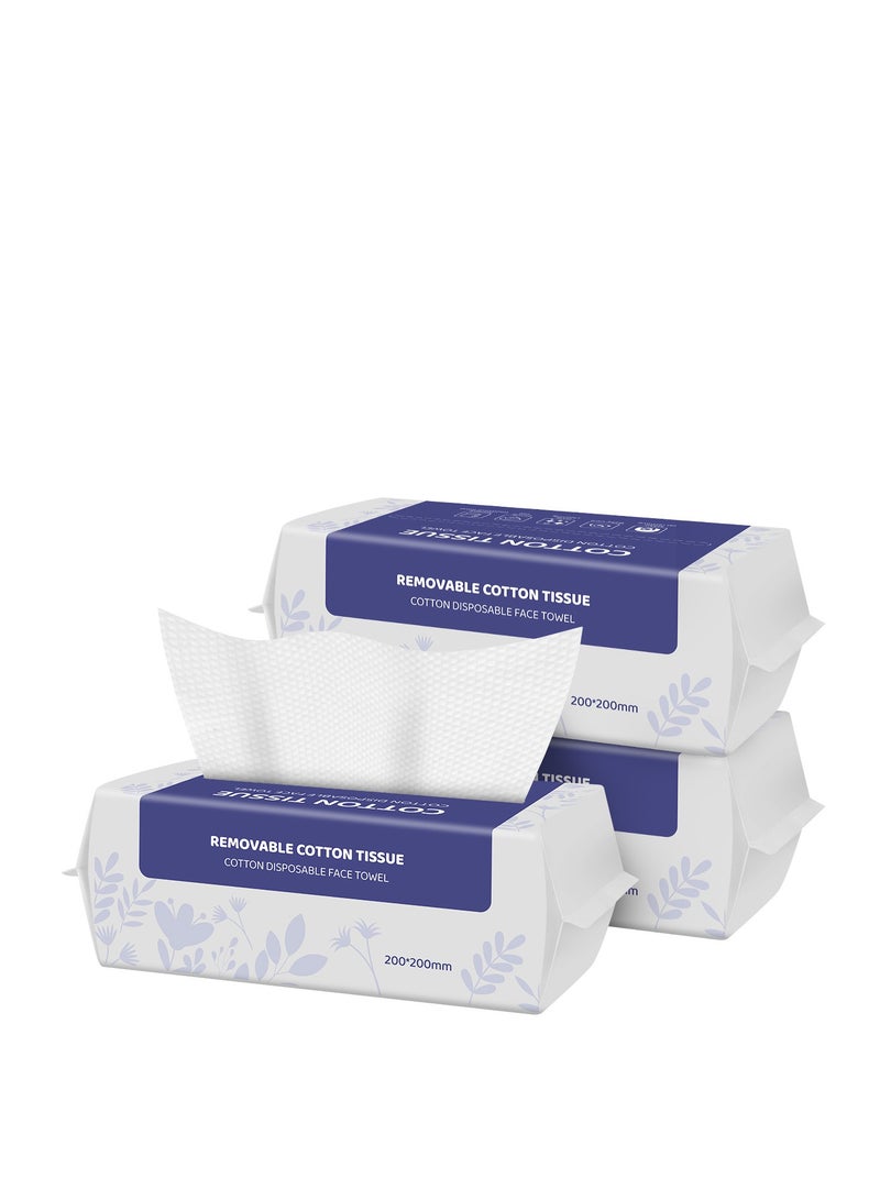 3 Pack Disposabel Face Cloths for Washing 100% Cotton Soft  Face Cloths Lint Free Makeup Removing Towel - Image 1