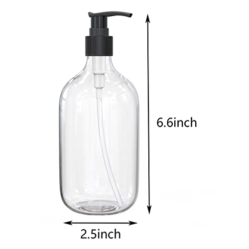 BallHull 10 Ounce Clear Plastic Pump Bottle Dispenser, Refillable Empty Bottle Container with Pump for Essential Oil Soap Lotion Shampoo, 2 Pcs - Image 2