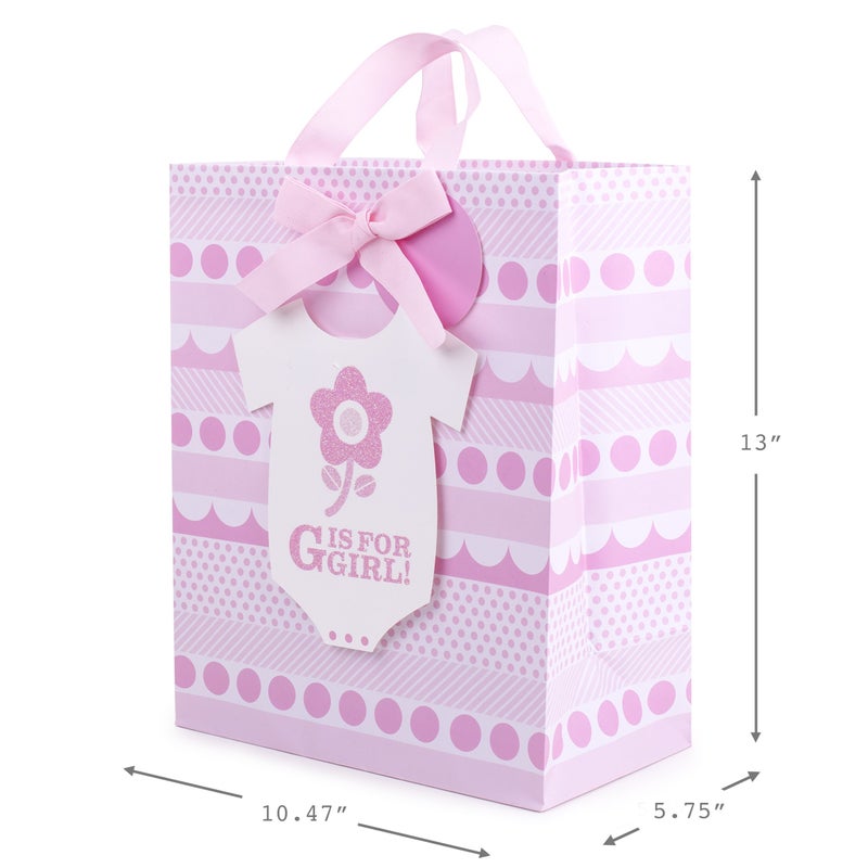 Hallmark Large Baby Gift Bag with Tissue Paper (G is for Girl) - Image 5