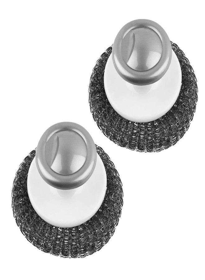 KTOJOY 2 Pack Stainless Steel Wool Scrubber, Scrubbing Scouring Pad, Steel Wool Scrubber for Kitchens, Bathroom and Kitchen Pots, Pans, Sink(Grey) - Image 1