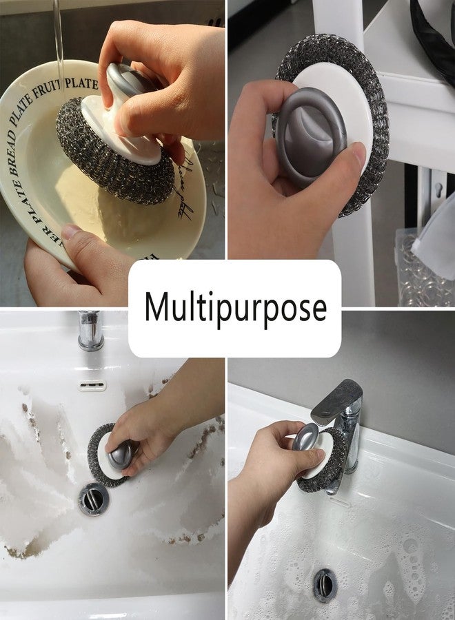 KTOJOY 2 Pack Stainless Steel Wool Scrubber, Scrubbing Scouring Pad, Steel Wool Scrubber for Kitchens, Bathroom and Kitchen Pots, Pans, Sink(Grey) - Image 5