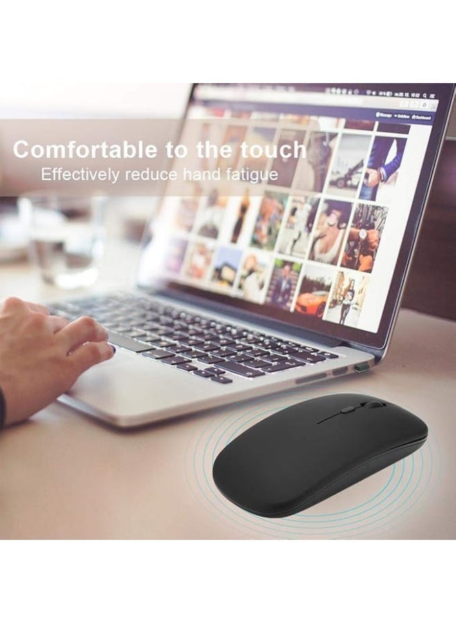 Slim Wireless Mouse – Silent Click, Ultra-Thin Ergonomic Design, 2.4GHz USB Optical Mouse for Laptop, PC & MacBook (White) - Image 3
