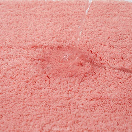 DSHXL 2 Piece Bathroom Rugs and Mats Sets, Soft Bath Mats for Bathroom with Non-Slip Backing, Machine Washable Microfiber Absorbent Bath Rugs (16''x24'' Plus 20''x32'',Pink) - Image 2