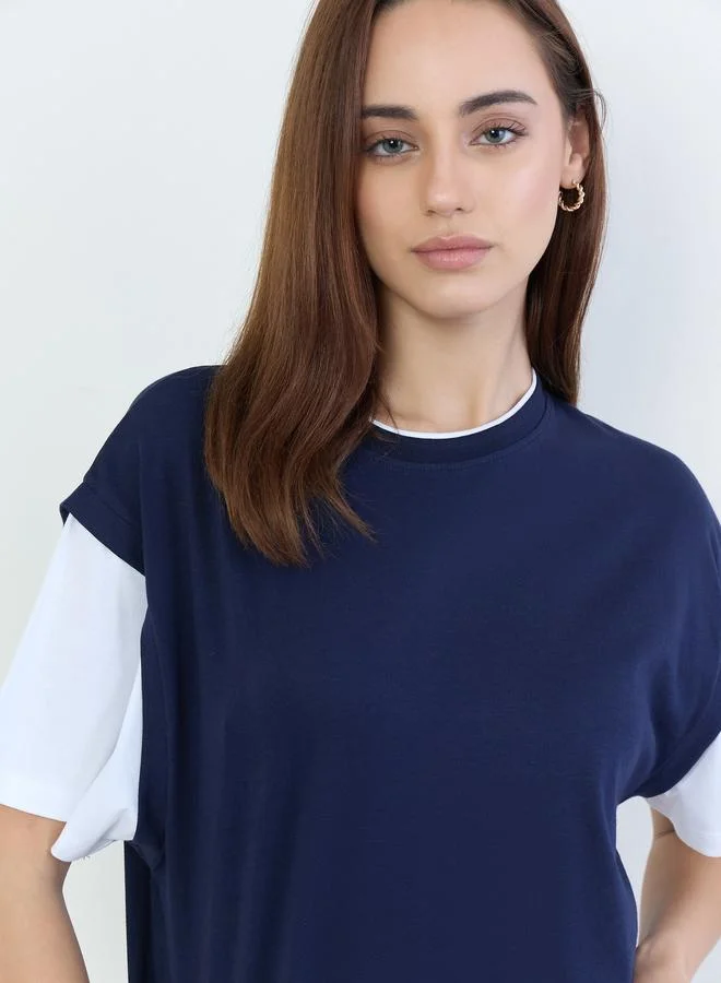 Styli Oversized Color Block T-Shirt